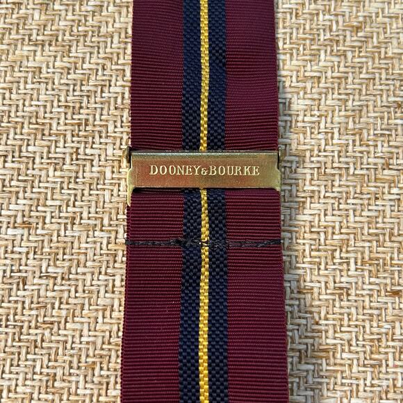 Dooney & Bourke Suspenders Burgundy Ribbon Leather Button On Braces - Picture 9 of 9